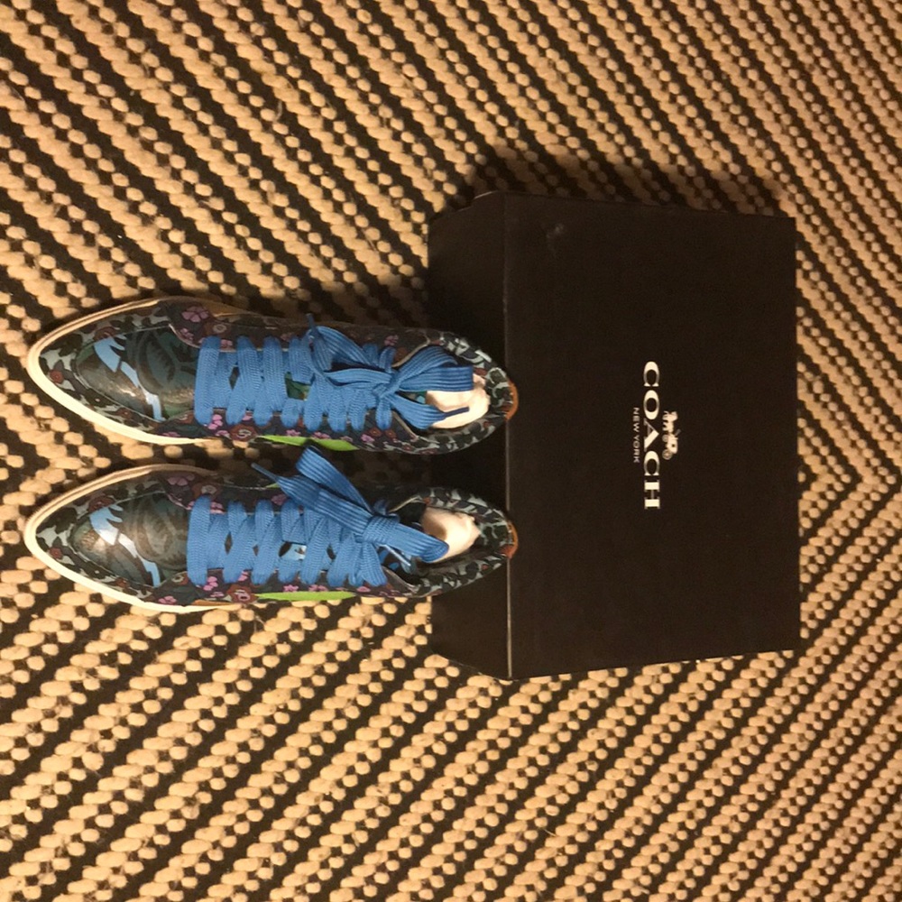 Coach C203 Hightop Sneaker in Mist/Gold hologram
